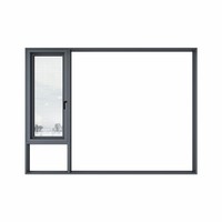 Fenêtre à battant en aluminium de style moderne pour villa, cadre extérieur en alliage, verre trempé avec moustiquaire magnétique
