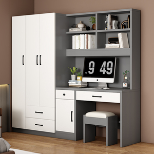 Design moderno combinazione integrata guardaroba e scrivania per bambini piccolo appartamento camera da letto con cassetti libreria - Product Image 5