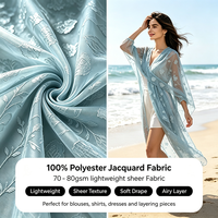 Tissu Jacquard Teint en Fil 100% Polyester Texture Luxe Poids Moyen Largeur 150CM pour Matériaux de Vêtements Féminins Tendance en Gros