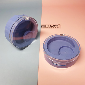 Estuche cosmético redondo de 3 capas, vacío, con tapa transparente, de plástico, para polvos compactos, polvos para sombra de ojos y rubor. - Product Image 2
