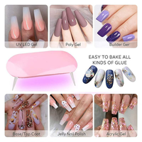 Perlengkapan Latihan Kuku Akrilik Profesional 58pcs 42 Warna dengan Lampu UV, Bor, Glitter, Set Latihan Kuku Tangan untuk Pemula, Penggunaan DIY