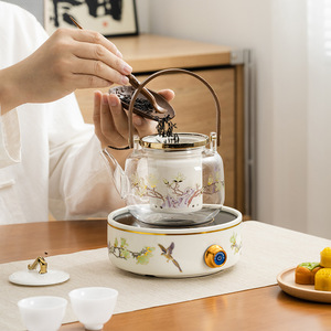Joyful Eyebrows Electric Ceramic <b>Stove</b> Tea Boiler Surrounding <b>Stove</b> Tea Maker Heat-resistant Glass Kettle Small Household Tea - Product Image 3