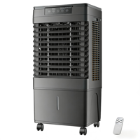 Ventilateur Rafraîchisseur d'Air Portable en Plastique pour Bureau à Domicile, Humidificateur à Refroidissement Évaporatif, Mode Veille, Minuteur, Télécommande, Faible Bruit, pour Garage et Voiture