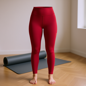 Leggings de Yoga y Fitness Sin Costuras de Cintura Alta Transpirables de Elastano/Nailon para Mujer, Modelo H036-Rojo, Marca LJ Disponible - Product Image 2