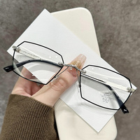 Lunettes de lecture anti-lumière bleue de haute qualité en gros, unisexe, petit rectangle, demi-cerclées, photochromiques, monture noire