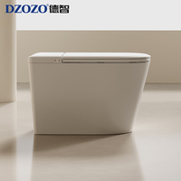 S008 Offre Spéciale WC intelligent en céramique à double chasse, à cuvette allongée, avec siphon en P, siège chauffant, structure monobloc, à poser au sol et télécommande