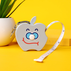 Porte-clés règle d'outil de mesure de hauteur portable Apple Shape Cartoon, crochet mousqueton avec ruban à mesurer - Product Image 3