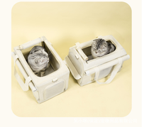 Sac à dos pour chat à double étage avec roues, 2 en 1, chariot pour animaux détachable, transporteur roulant de luxe pour deux chats ou chiens, idéal pour les voyages