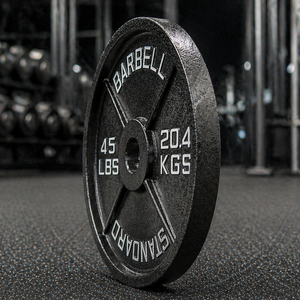 Disques de poids en fonte de <span class=keywords><strong>45</strong></span> livres, surface peinte à effet martelé, pour musculation, fitness, haltérophilie, powerlifting, usage domestique et commercial - Product Image 1