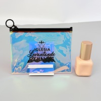 Sac d'emballage étanche en PVC givré transparent avec fermeture éclair, personnalisable avec logo estampé à chaud, pour petits bijoux, boucles d'oreilles et colliers