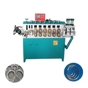 Automatic CNC Reinforcing Metal Steel O Ring Steel Wire Hook Buckle Barrel Hoop Iron Bending Making Forming Machine