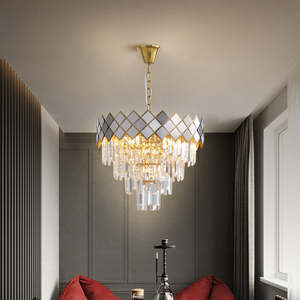 Lustres modernes de luxe en verre cristal K9 pour hôtel salon éclairage décoratif créatif avec télécommande tailles moyennes - Product Image 1