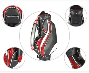 OEM Custom LOGO By BIDGOLF Cart Bag Golf Stand Bag Waterproof Nylon Caddiebag PU Leather Golf Bags