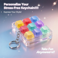 Jouet Keycap en résine PBT avec porte-clés en métal facile à transporter et agréable pour la peau pour soulager le stress