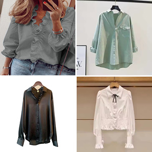 Camicie in <span class=keywords><strong>Lino</strong></span> da <span class=keywords><strong>Donna</strong></span> all'Ingrosso Stile High Street con Colletto Rovesciato Traspiranti e Assorbenti, Vestibilità Slim con Bottoni, Ideali per il Pendolarismo - Product Image 5