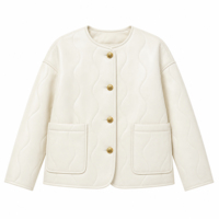 Veste matelassée en fausse fourrure à motif floral ondulé pour femme, doublure polaire, col mandarin, chaude, à capuche, écologique, personnalisable OEM