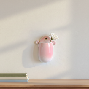 Vase mural en <span class=keywords><strong>c</strong></span>éramique fait main, pot à fleurs suspendu unique - Product Image 2