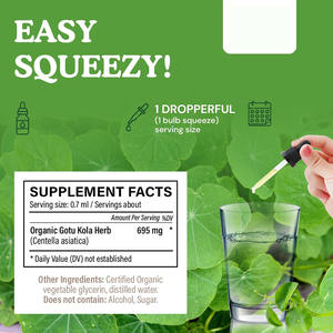 Vente en gros OEM Organique Gotu Kola Extrait liquide Centella Asiatica pour le système musculo-squelettique Soutien Supplément d'herbes - Product Image 6