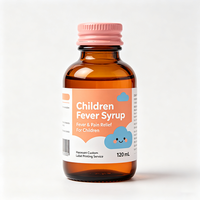 Étiquettes personnalisées Haoxuan pour bouteilles de sirop pour enfants, autocollants adhésifs laminés imprimés en couleur pour l'emballage des produits de santé