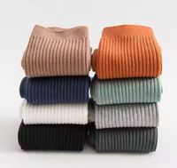 Chaussettes unisexes en coton de couleur unie, respirantes, tricotées, longues, pour femmes - Blanc, Noir, Vente en gros de chaussettes pour femmes