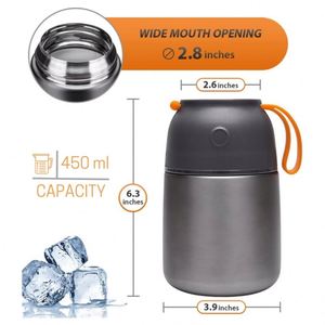 Kids Ally Double Wall Vacuum Insulated Food Jar for Single Meals <b>Lunch</b> <b>Box</b> Stainless Steel Complementary Food Jar 8 Hours 450 Ml - Product Image 4
