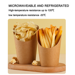 Wholesale Custom <b>Disposable</b> Carton Food Packaging Ice Cream Snack Packaging Box Kraft Paper Soup Diagonal Fries Box <b>Cup</b> - Product Image 6