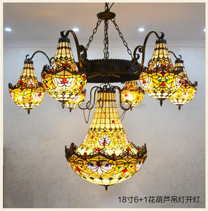 Magnifique Lustre LED Vintage Multi-têtes en Verre Fait Main, Culot E-27, Lumière Blanc Chaud Doux 2700K pour Éclairage Suspendu de Villa - Product Image 4