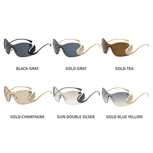 Gafas de Sol Swan sin Marco con Borde Recto y Protección UV400, Moda Europea y Americana para Mujer, Personalidad Moderna, Vanguardistas de Alta Gama - Product Image 3