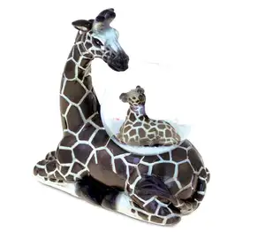 Zürafa kar küresi-yaban hayatı hayvan su küresi heykelcik köpüklü Glitter, hayvanat bahçesi tahsil yenilik süsleme