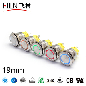 <span class=keywords><strong>FLIN</strong></span> 19mm IP67 Impermeable Bajo voltaje 12V 24V Interruptor de botón de encendido y apagado Interruptor de botón momentáneo Dpst - Product Image 2