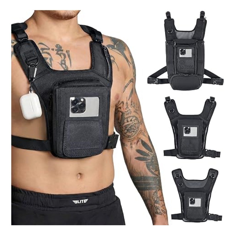 Fashion Oxford Sports Running Shooting Sports Lightweight Reflective Touch Screen Phone Holder Phone Case Chest Bag Men Women