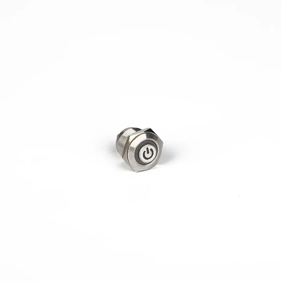 Mini Waterproof 16mm Momentary Power Symbol Illuminated 4 Pins Electrical Metal Push Button Switch