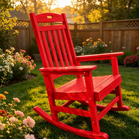 Fauteuil à bascule Adirondack en plastique imitation bois pour extérieur, jardin et véranda, faible entretien