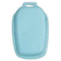 Étui pour clé de voiture en cuir véritable fait main, housse pour clé intelligente avec fenêtre pour logo, pochette de protection fine pour clé