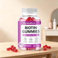 Gommes à mâcher à la biotine Muhua Premium 5000 mcg, haute puissance, végétariennes, 60 gommes par flacon