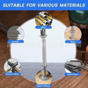 Stainless Steel Hex Flat Truss Head Self Tapping <b>Screw</b> <b>Set</b> 430pcs Metal Fasteners For Wood And Metal Fixing - Product Image 3