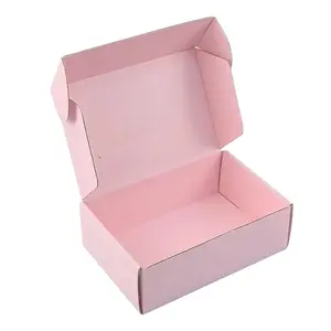Cajas de karton ramah lingkungan cetak Logo kustom pakaian pengiriman kosmetik kemasan hadiah kertas kotak surat