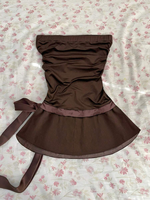 Robe mini trapèze sans bretelles froncée à nouer à la taille pour femme, tenue de soirée et de club, vente en gros, personnalisable