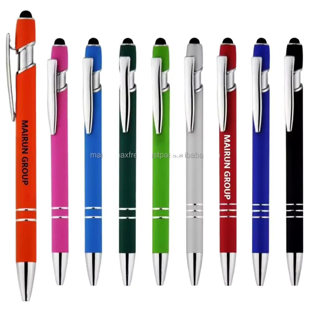 MAIRUN GROUP рекламная новая многофункциональная шариковая ручка с мягким сенсорным экраном 2 в 1 с пользовательским логотипом металлические шариковые ручки