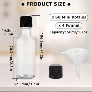 Wholesale 3oz 100ml PET Transparent <b>Plastic</b> Wine Bottle Alcohol Whisky Customized Logo Screen Printing CE Certified Bottles - Product Image 2