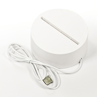 Base de lampe LED alimentée par USB avec fente en acrylique, support de plaque lumineuse blanche, cordon avec interrupteur intégré pour veilleuse DIY