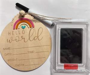 Cadeau pour bébé personnalisé avec empreinte de main pour <span class=keywords><strong>faire</strong></span> une annonce d'arrivée de nouveau-né - Product Image 6