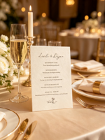 Kit d'invitation de mariage en papier coton de luxe avec impression typographique, logo personnalisé, marquage à chaud, ensemble complet, menu, cartes de réponse, carte de rappel de date