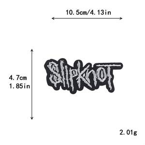 Parches Bordados Termoadhesivos <span class=keywords><strong>de</strong></span> Estilo Punk con Logotipo <span class=keywords><strong>de</strong></span> Banda <span class=keywords><strong>de</strong></span> <span class=keywords><strong>Rock</strong></span> en Inglés, Color Blanco y Negro, para Ropa, Bolsos y Gorras - Product Image 5