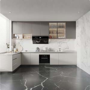 Meubles de cuisine haut de gamme en érable d'Éthiopie, conçus pour les appartements, avec éclairage LED, blanc, personnalisés, durables - Product Image 3