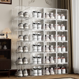 Lớn rõ ràng nhựa Stackable Giày tổ chức Thùng Giày tổ chức Lưu trữ hộp Acrylic lưu trữ giày tổ chức - Product Image 2