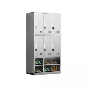 Armario de Almacenamiento de Acero Inoxidable 1800x900x500mm con Cerradura, Mueble para Zapatos de Oficina - Product Image 1