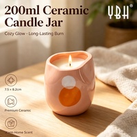 YBH Nordic Home Decor, pots à bougies en céramique de 200 ml, personnalisés, luxueux, écologiques, mats, faits à la main, avec logo personnalisé, décorations pour la maison