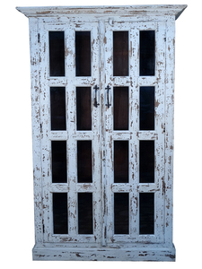 Vitrina de Madera Maciza de Diseño con Paneles de Vidrio de Acabado Premium y Espacio de Almacenamiento Multifuncional - Product Image 1