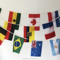 Drapeaux de pays personnalisés en polyester pour événements, guirlandes de fanions multicolores pour fêtes et fournitures événementielles
